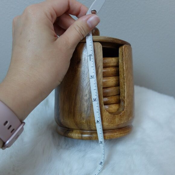 Handmade Wooden Coasters Set of 6pcs NEW - Picture 6 of 7